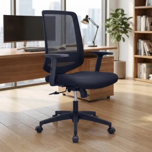Cadeira Diretor Tela Preta Ergonômica com Braços Conforto Executivo Escritório Pro 34005