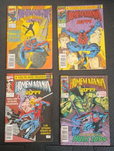 Lote Homem-Aranha 2099 nº 13, 14, 15 e 16 Abril Jovem Marvel