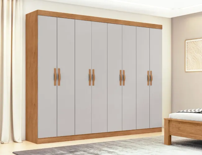 Promoção Guarda Roupa Casal MDF 8P 236cm Serenata (Novo direto da Fábrica)