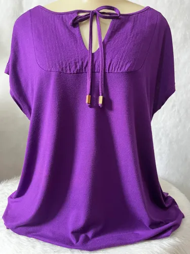 Blusa Roxa Usada Manchada Plus Size Moda Feminina