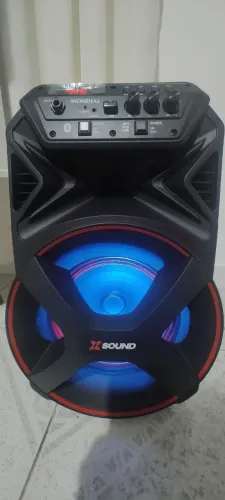 Caixa de som amplificada 300W Mondial Sound bivolt c/ bateria nova na caixa