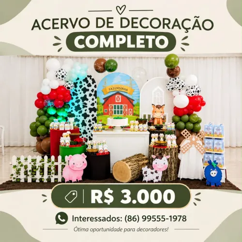 Venda de acervo de decoração para festa
