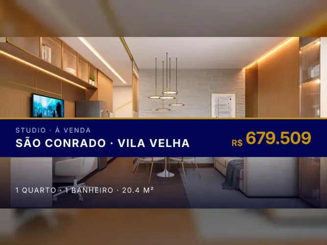 Aproveite a vida à beira-mar: Studio moderno em São Conrado, Vila Velha!