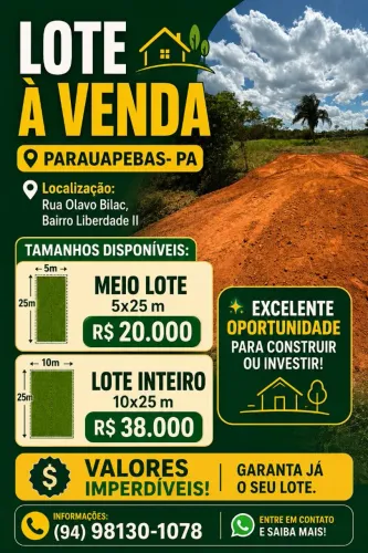 TERRENO A VENDA - PARAUAPEBAS- PA