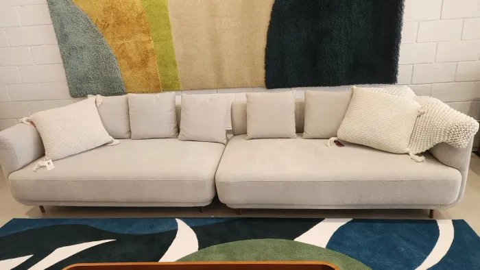 Sofá modular em tecido toque aconchegante