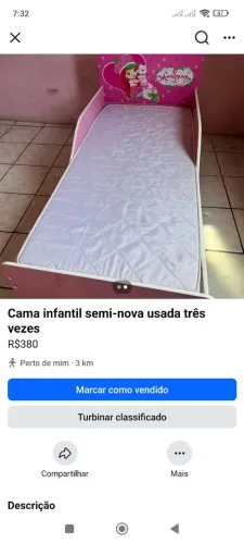 Cama infantil semi nova