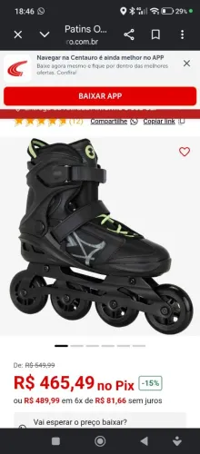 Patins Oxer - Byte In line- Fitness ABEC7 - Adulto tam 37