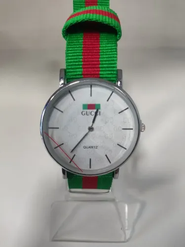 Relógio Gucci pulseira personalizada Verde com vermelho 