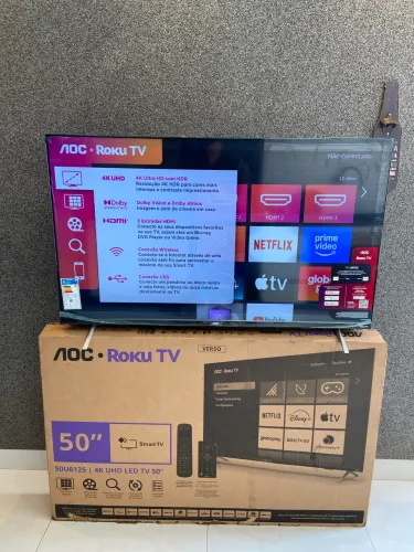 (Pego TV Menor ) SMART TV 50 Polegadas 4K Roku TV