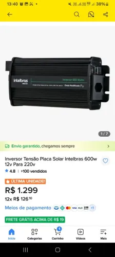 Inversor de energia intelbras