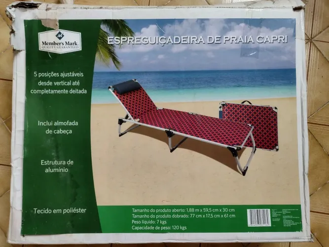 Cadeira de praia espreguiçadeira dobrável