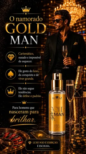 Perfume Masculino Gold Man Da Almaz 15ml Alta Fixação Luxo