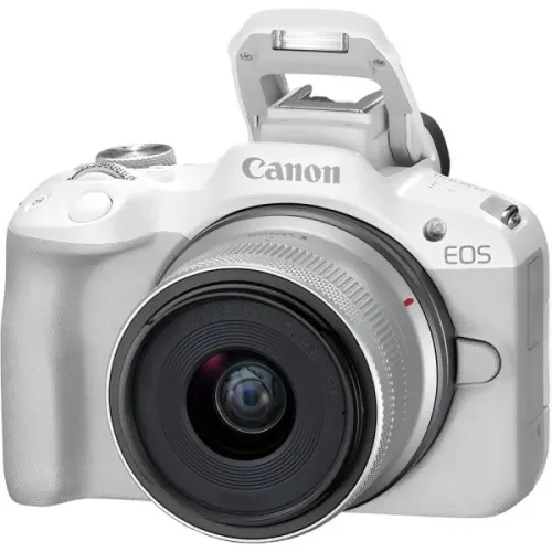 Câmera Canon EOS R50 Mirrorless 4K Kit RF-S 18-45mm f/4.5-6.3 IS STM - Branco