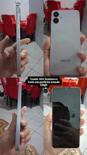 Vendo A06 em perfeito estado 128gb apenas 4 meses de uso sem nenhuma marca de uso