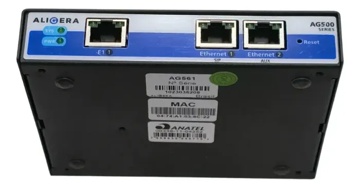 Gateway Sip E1 Aligera AG561 30 Canais Voz 2 Portas Ethernet