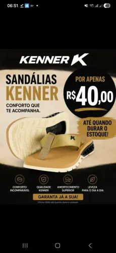 Sandálias kenner  últimas unidades 