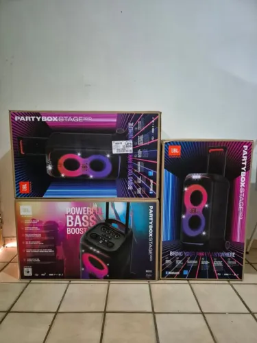 Caixa de Som Acústica JBL PartyBox Stage 320, Bluetooth, 240W(Lacrada, Nf e Garantia)