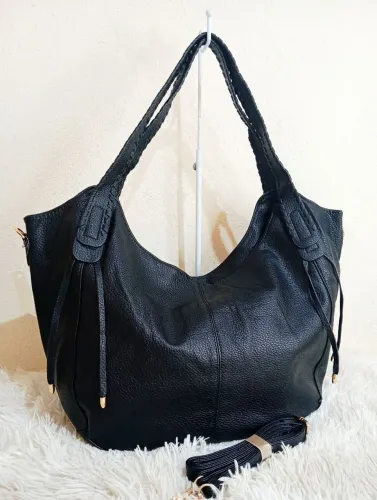 Bolsa Preta GG Feminina Nova Cabe Notebook