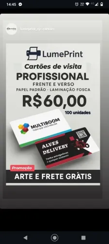 Cartão de visitas - frete grátis