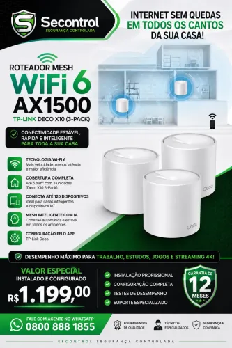 Roteador mesh Wi-Fi 6 / instalado e configurado