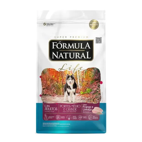 COMBO 3 Sacos Ração Formula Natural Life Porte Médio e Grande Porte 15kg