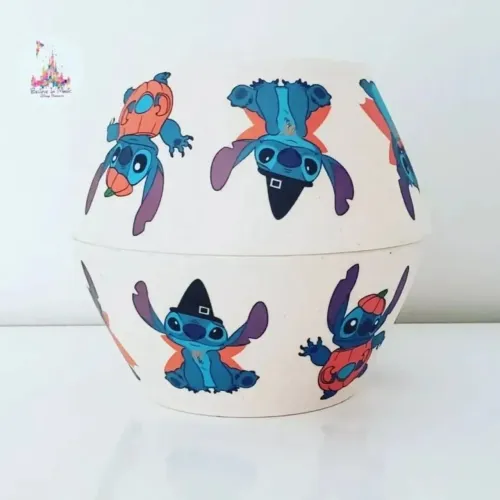 Vasilha Stitch Brown 2 Unidades Halloween Bamboo