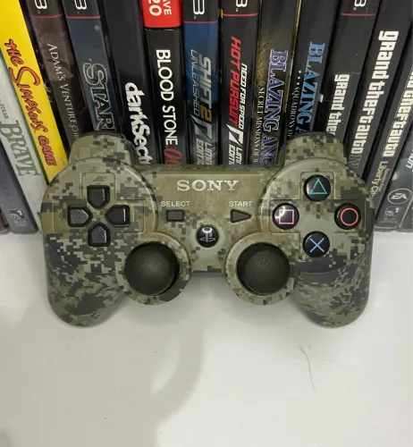 Controle PlayStation 3 camuflado/Minecraft funcionando 100%