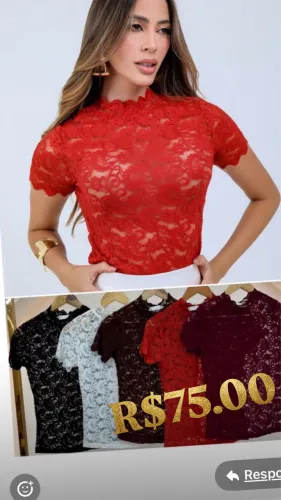 Blusas de rendas cores várias e tamanhos