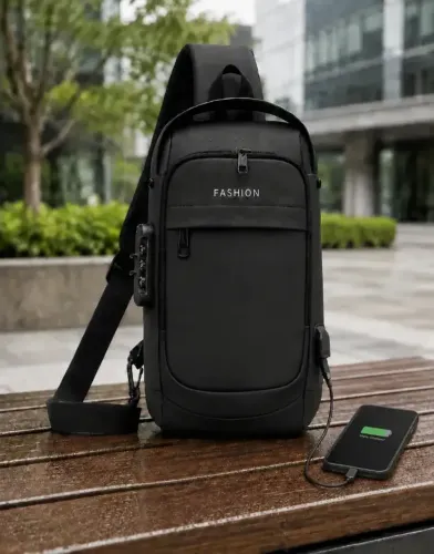 Mochila Transversal Antifurto Impermeável Ideal Uber Moto 99 Motoboy
