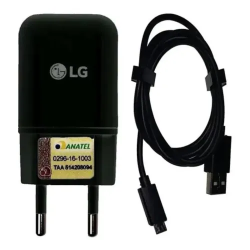 Carregador de Celular LG + Cabo Micro USB V8
