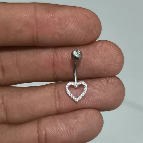 Piercing de umbigo de aço inoxidável e prata, pronta entrega