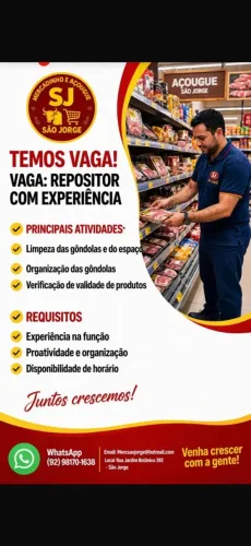 Operador de Loja masculino