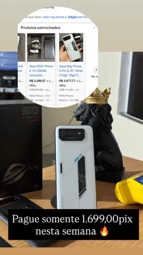 1.699,00 ROG 6 todo original na caixa 