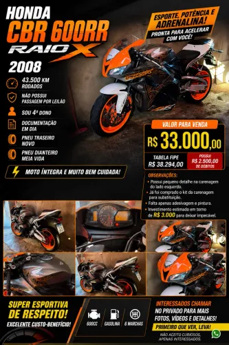 Honda CBR 600 RR Raio X 
