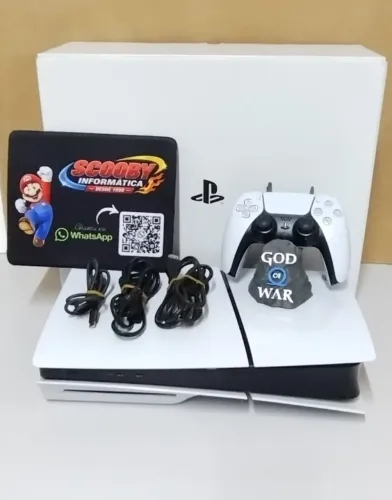 PS5 SLIM 1 TB, GARANTIA 1 ANO NO APARELHO, 1 CONTROLE, LOJA