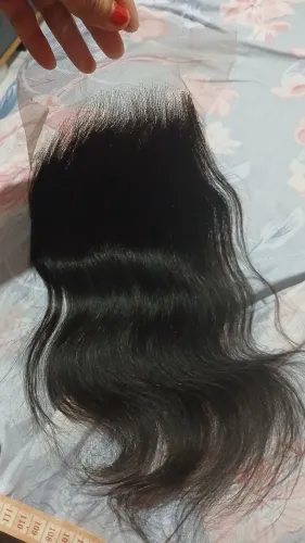 Top closure de cabelo humano virgem 35cm