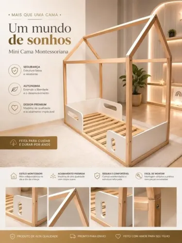 ? MINI CAMA MONTESSORIANA INFANTIL - LINDA E CONSERVADA