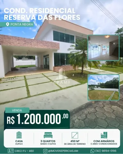Reserva das Flores | 3 Suítes | Terreno 450m² | R$ 1,2 Milhão