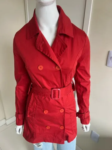 Trench Coat Vermelho Naguchi Feminino Tamanho P