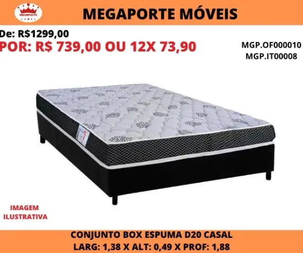 CAMA BOX CASAL ESPUMA D20