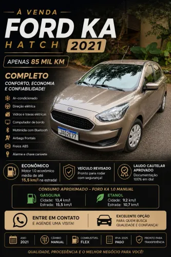 Ford KA 1.0 Se/se Plus Tivct Flex 5P 2021