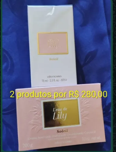 Super promoção de L'eau de Lily e Eau de Parfum Lyli com hidratante de pote.