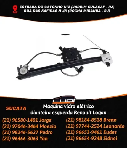 Maquina vidro elétrico dianteira esquerda Renault Logan