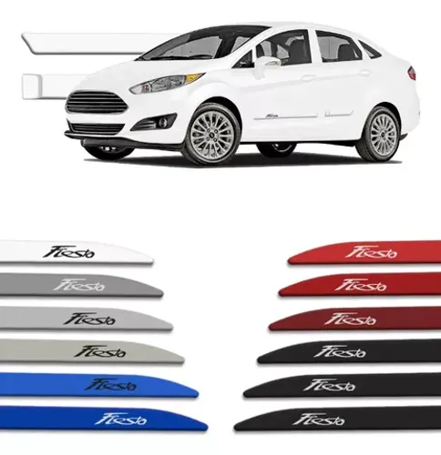Friso Lateral Ford New Fiesta - C/ Nome - Azul / Branco / Cinza / Preto / Vermelho / Prata