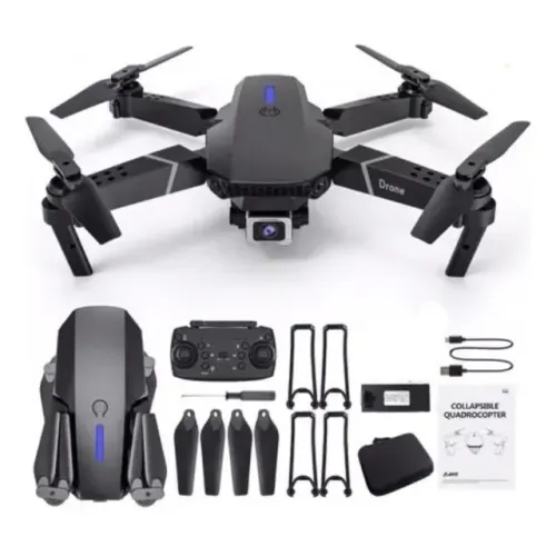 Drone E88 Pro com Camera Wifi 4k Câmera Dupla, 1 Baterias + Case