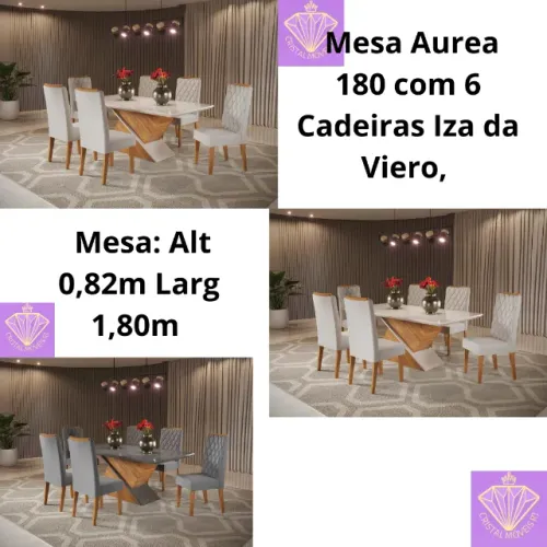 Mesa Aurea 180 com 6 Cadeiras SR