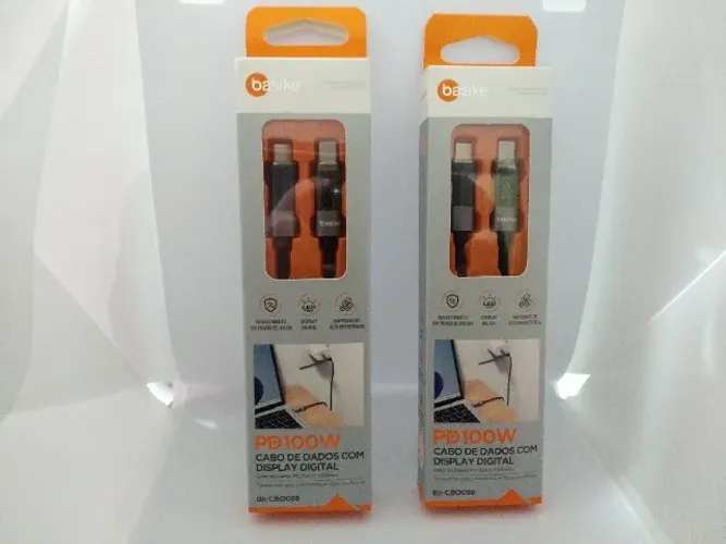 Cabo usb tipo C com display digital 100w Basike