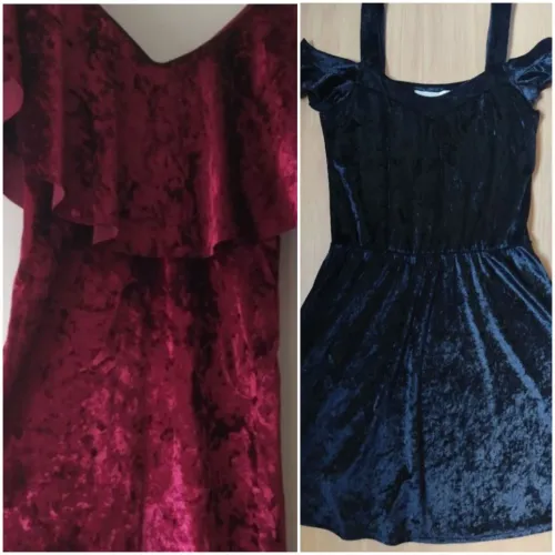 Vestidos de veludo - Vermelho e Preto