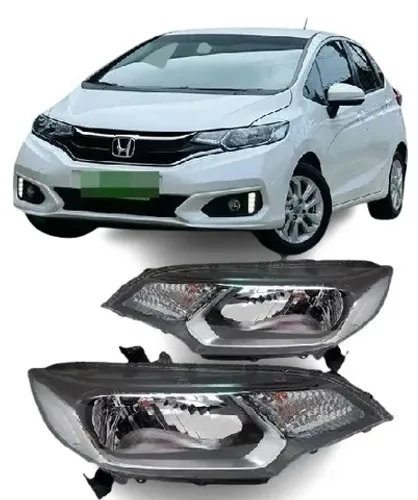 Par Farol Honda Fit S/LED Masc Negra REC 2015 a 2021