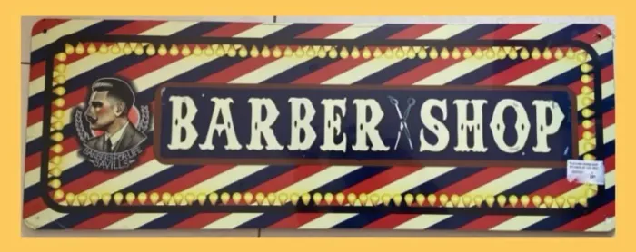 Placa barber shop nova